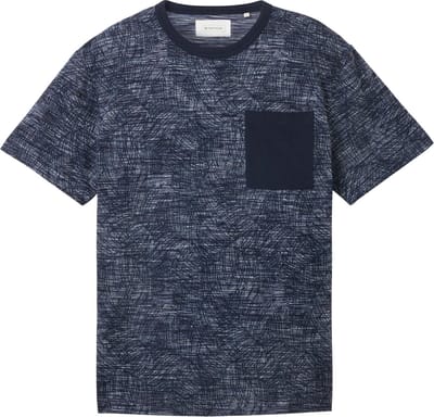 TOM TAILOR allover printed spacedye tee Heren T-shirt - Maat L
