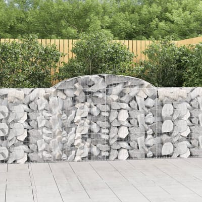vidaXL - Schanskorven - 13 - st - gewelfd - 300x30x100/120 - cm - ijzer