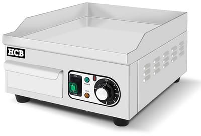 HCB® - Professionele Horeca Bakplaat - glad - 230V - RVS / INOX - Electrisch Teppanyaki Grill apparaat - 45x36x22 cm (DxBxH) - 23 kg - 8707