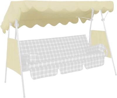 Zonnedak Schommelbank - Luifel Bank - Buiten Zomer - Met Zijpanelen - 200 x 120 cm - Beige
