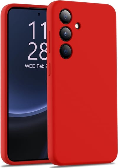 Casemania Hoes Geschikt voor Samsung Galaxy S24 - Rood - Liquid Siliconen Back Cover