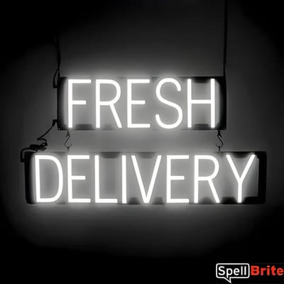 FRESH DELIVERY - Lichtreclame Neon LED bord verlicht | SpellBrite | 72 x 38 cm | 6 Dimstanden - 8 Lichtanimaties | Reclamebord neon verlichting