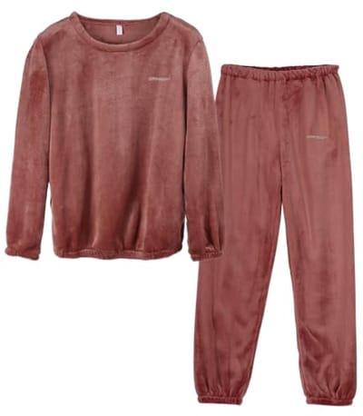 Warme polar fleece pyjama's voor koppels, lange mouwen, winter nachtkleding