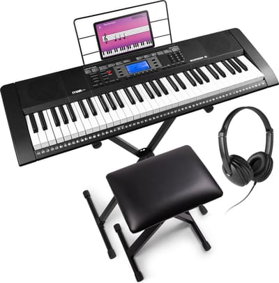 Complete keyboard set - MAX Rhapsody61M met 61 toetsen - Inclusief bankje, standaard en koptelefoon