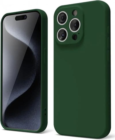 Hoesje met Camera Bescherming Geschikt voor Apple iPhone 15 Pro | Back Cover | Dun | Flexibel TPU | Donkergroen