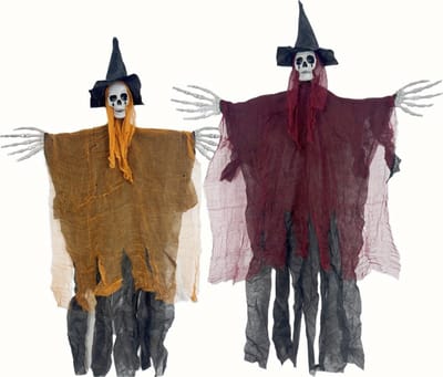 Nivard Halloween Decoratie - Halloween Versiering - Binnen - Buiten - 2 Stuks - Skelet - Rood en Oranje