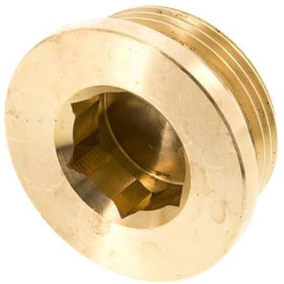 G 1 1/4'' Messing Plug met Binnenzeskant 16 Bar - FL1-M-B-114G-I