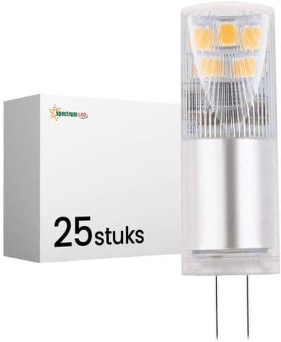 Spectrum LED Insteeklampje G4 2.5W - 12V - 270 Lumen - 3000K Warm wit - Gezellig licht - Energiezuinig - 25 stuks