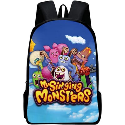 Klassiek Populair my singing monsters Notitieboek Rugzakken leerling Schooltassen 3D Print Oxford Waterdicht Jongens/Meisjes Laptop Rugzakken blue