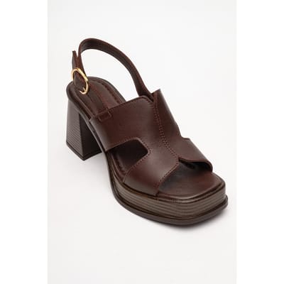 Zennia Leer Platform Sandaal (Women)