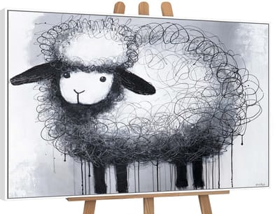 Canvas schilderij handgeschilderd curly fantasy abstract – YS-Art Gallery – Luxe wanddecoratie voor woonkamer – Modern schilderij voor slaapkamer en hal