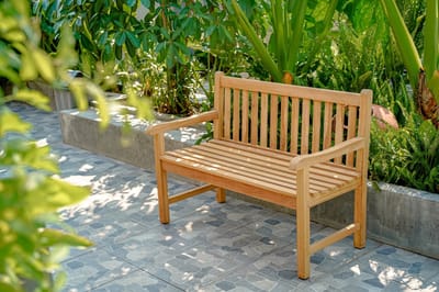 Teakea - Windsor Teak Tuinbank 120 cm - 2-Persoons Houten Parkbank - Duurzaam Massief Teakhout