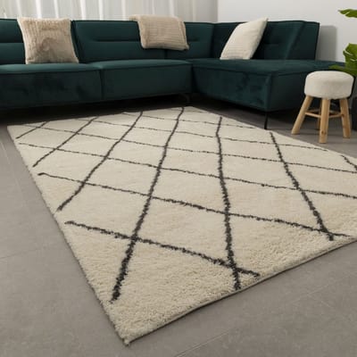 Crème Hoogpolig Vloerkleed Koho Belgian Soft Scandinavisch Wasbaar Tapijt - 160x230cm- Modern - Woonkamer - Salon - Slaapkamer - Eetkamer