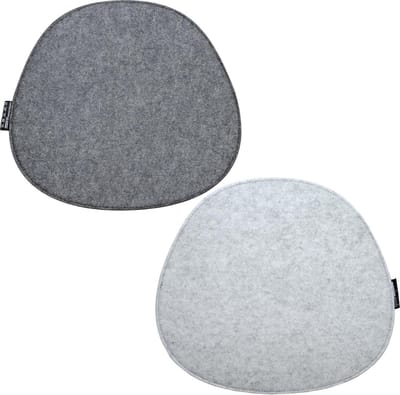 2 Vilten Zitkussen Ovaal - 40x37cm Omkeerbaar Stoelkussen van Vilt - 8mm Stoelpad 2-Kleurig Grijs