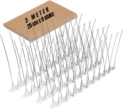 TIM® Duivenverjager - Duivenpinnen - Vogelpinnen - Duivenpinnen Met Plakstrip - Transparant - 25cm x 14cm x 11cm