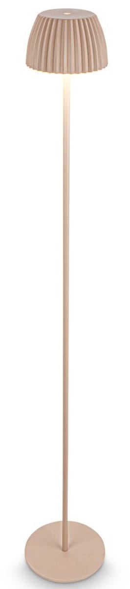 BRILONER Champ - Oplaadbare Vloerlamp - snoerloze staande lamp - dimbaar - in hoogte verstelbaar - voor binnen en buiten - beige - Ø19 x 124 cm