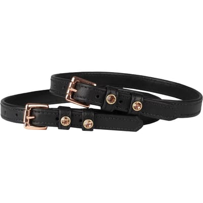 Horka Sporenriempjes Diamant Dubbelleer Black/Rose