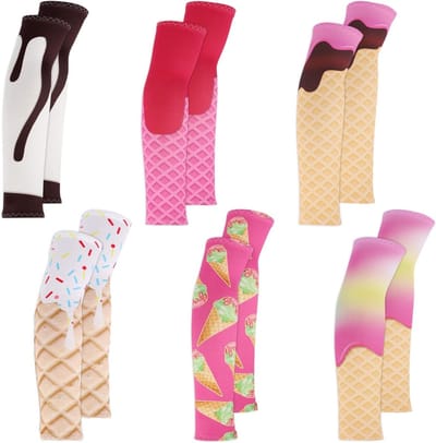 6 Paar Compressie Armsleeves voor Jongeren, Zonwerende en Ademende Mouwen voor Sport, Voetbal en Honkbal