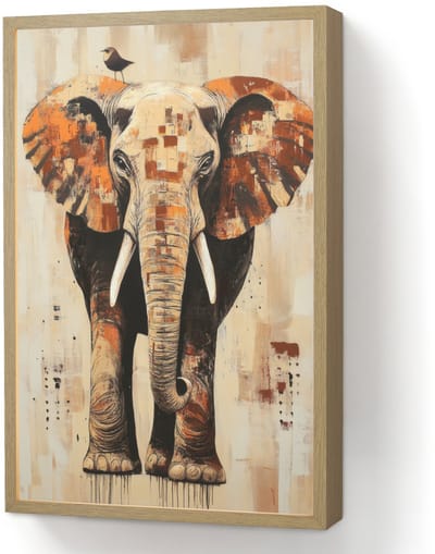 Wandlamp 40x60 cm - Oplaadbaar - Olifant - Slurf - Mozaïek - Abstract - Wandlampen binnen woonkamer - Slaapkamer lamp - Decoratieve nachtlamp - Vloerlamp draadloos