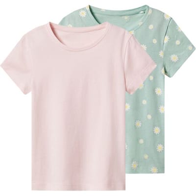 lupilu Set van 2 kinder T-shirts (Lichtroze/mint, 98/104)