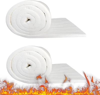 2 x keramische vezelmat, 610 x 400 x 25 mm, hittebestendige isolatiemateriaal tot 1160 °C voor ovens, pelletkachels en smeltovens