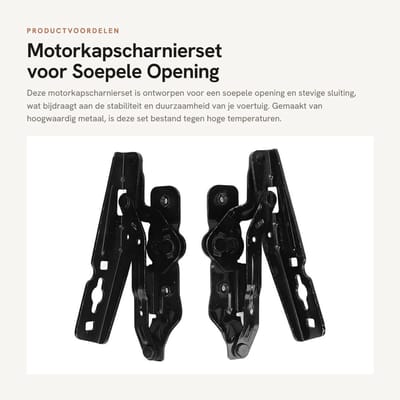 Dailygoods- Motorkapscharnierset Zwart - Duurzaam Metaal - Soepele Opening - Stevige Sluiting - Stabiliteit - Geschikt voor C-RK 2013-2018 - Motorkapscharnier
