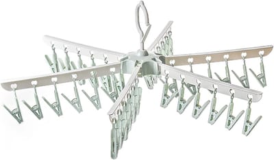 Dailygoods- Droogrek 365° draaibaar - Sokkenstandaard met 36 clips - Opvouwbaar - Multidirectionele sokkendroger - Ideaal voor ondergoed - Vrije luchtcirculatie - Sokkenrek