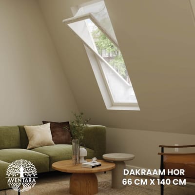 Dakraam Hor – 66 x 140 cm – Geschikt voor Velux: FK08 (GGL f08) Insect Raamhor - Insecten Plissé - Vliegenhor – Gaas - Inbouw Zonder boren