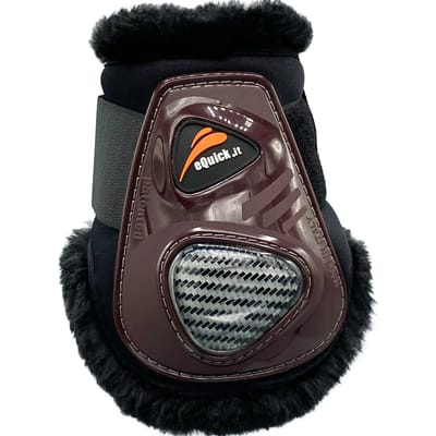 Vetlokbeschermers voor paarden met bont eQuick eCarbon Velcro Fluffy