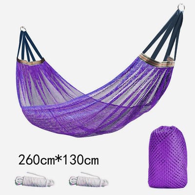 Paarse Hangmat - 260x130cm, Inclusief Bevestigingskoorden en Opbergtas