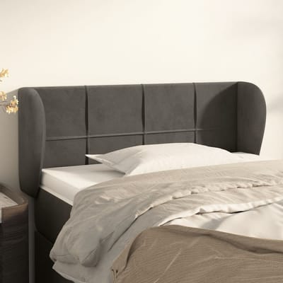 vidaXL - Hoofdbord - met - randen - 83x23x78/88 - cm - fluweel - donkergrijs