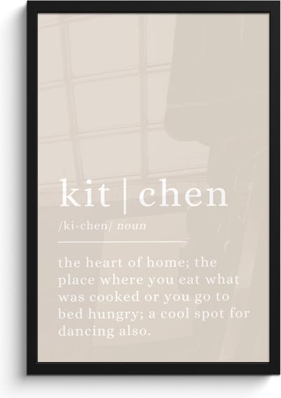 Fotolijst inclusief poster - Posterlijst 40x60 cm - Posters - Quote - Kitchen - Definitie - Beige - Foto in lijst - Keuken decoratie muur - Wanddecoratie accessoires - Muurdecoratie - Schilderijen