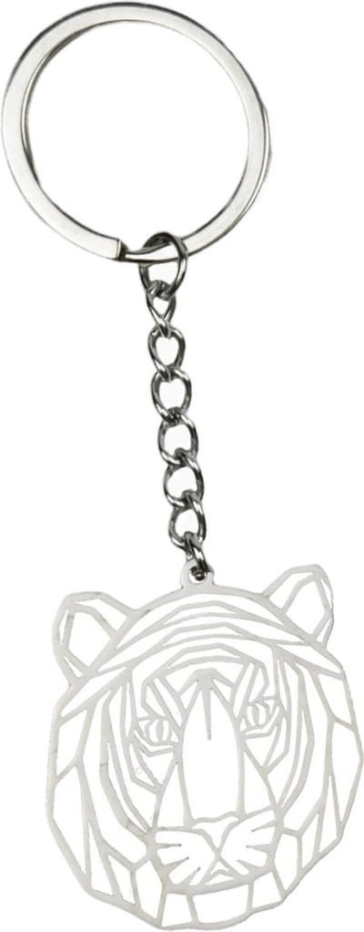 Sleutelhanger Metaal Geometrisch Patroon Metalen Sleutelhanger Dier - Tijger