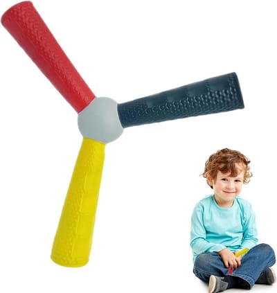 Driekleurige werpstok - Reactietrainer werpstok - Sporttraining verbeteren - Veilig zacht materiaal - 26 x 26 x 4 cm - Driekleurig