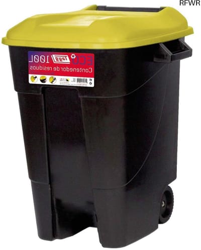 RFWR® Afvalcontainer 100L met wielen en handgreep voor eenvoudig transport