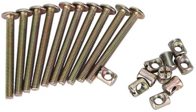 ZEYNOMAX- Meubelbout 60mm - M6 Bouten/Moeren - Schroeven - Multifunctioneel - Geschikt voor Meubels - Set van 10