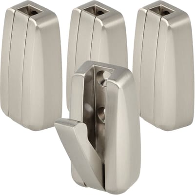 SOTECH 4-delig opklapbare haken HIPPO RVS-look met veer Metalen jashaken, ruimtebesparend, ideaal voor krappe ruimtes zoals in caravans
