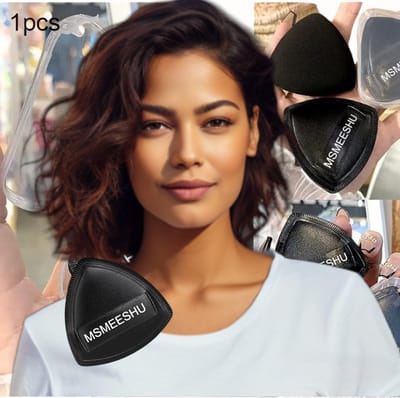 3 Stuk Beauty Blender | Zwart | Driehoek Blender spons voor make-up | Foundation blender | Applicator Make-up | Make-up spons | Make-up Ei | Wasbaar nat en droog | Powder puff driehoek | Zwart