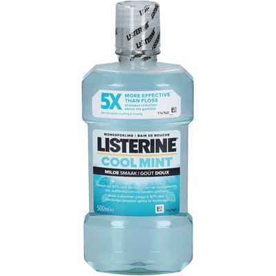 Listerine® Cool Mint Zonder Alcohol| Mondwater voor Langdurig Frisse Adem 500