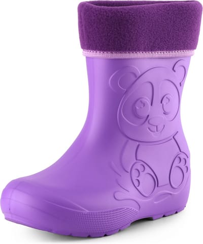 Ladeheid Kinder Regenlaarzen - Thermo Rubberlaarzen Vederlicht - EVA - LA-CA-PandaWinter - Lila - 22/23
