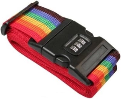 CHPN - Kofferriem - Bagageriem - Kofferslot - Koffersluiting - Extra slot voor koffer - 160cm - Cijferslot - Regenboog - Nylon