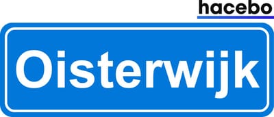Hacebo - Plaatsnaam Sticker - 29x10 CM - Oisterwijk sticker - Verkeersborden sticker - grappige cadeaus - Oisterwijk