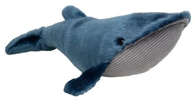 Nature Planet Pluche vinvis/walvis - knuffel walvis - blauw - 36 cm - zeedieren knuffel