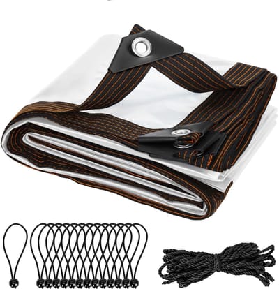 Transparant zeildoek - Waterdicht afdekzeil - Tuin en camping - Met ogen en touw - 2x3m - Transparant