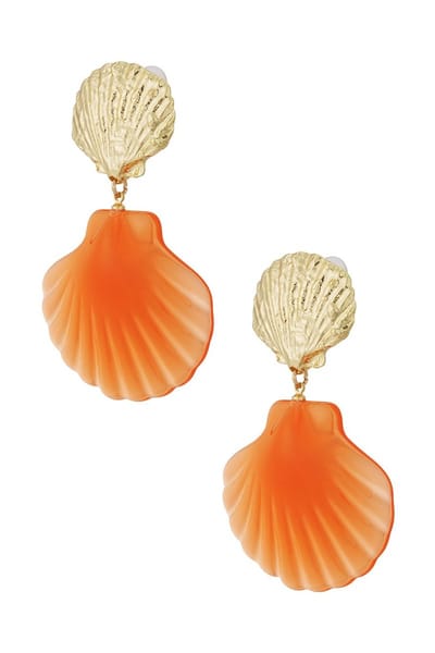 Oranje schelp oorbellen - Oranje- koningsdag