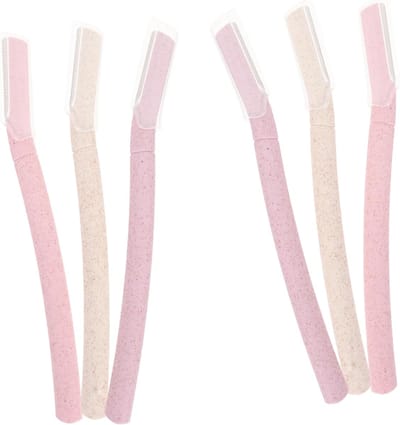 Wenkbrauw Trimmers - Gezichtsscheermesjes - Precisie Vormgeven - Set van Zes - 15.4 cm Lengte - Willekeurige Kleur