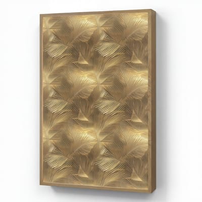 Wandlamp 60x90 cm - Oplaadbaar - Palm - Waaier - Goud - Wandlampen binnen woonkamer - Slaapkamer lamp - Decoratieve nachtlamp - Vloerlamp draadloos
