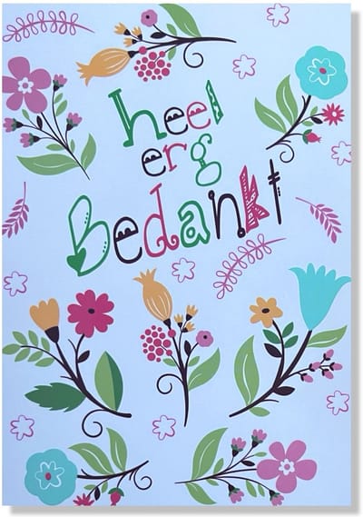 Heel Erg Bedankt Wenskaart - Bloemen - 12x17cm - gevouwen kaart Inclusief envelop