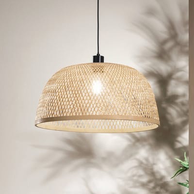 Luce Ambiente Design hanglamp Bamboo, bruin, Ø 48 cm, bamboe