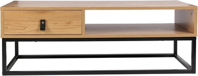 Salontafel - Bijzettafel Koffietafel - Woonkamer Inrichting - Industriële Stijl - 100 x 50 x 36 cm - Naturel Zwart
